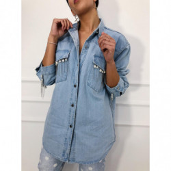 Camisa Vaquera Bolsillo Perlas